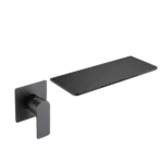 Single Handle Waterfall Wall Mounted Bathroom Faucet in Black Color
