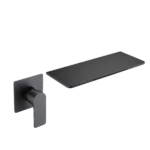 Single Handle Waterfall Wall Mounted Bathroom Faucet in Black Color
