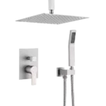 12 Inch Bathroom Rain Shower Combo Set With Hand Shower in Brushed Nickel