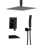 12 inch Shower System With Waterfall Tub Spout and Handheld Shower Head