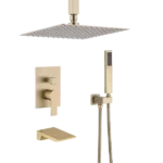 12 inch Shower System With Waterfall Tub Spout and Handheld Shower Head