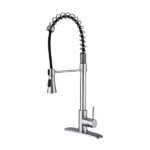 Single Handle High Arc Modern Commercial Kitchen Faucet With  Brushed Nickel Finish