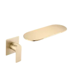 Single Handle Wall Mounted Bathroom Waterfall Faucet in Gold Color