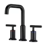 Widespread Bathroom Faucet 3 Holes 2 Handles Vanity Sink Faucet in Matte Black