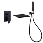 Waterfall Wall Mounted Tub Filler With Handheld Shower