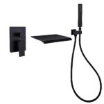 Waterfall Wall Mounted Tub Filler With Handheld Shower