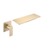Single Handle Waterfall Wall Mounted Bathroom  Faucet in Brushed Gold