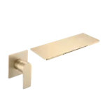 Single Handle Waterfall Wall Mounted Bathroom  Faucet in Brushed Gold