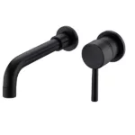 Wall Mount Single Handle Bathroom Sink Faucet in Matte Black