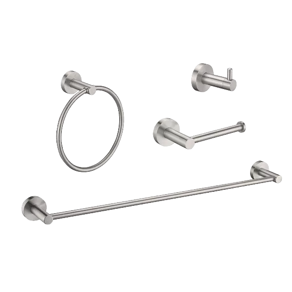 4 Pieces Bathroom Hardware Accessories Set in Brushed Nickel