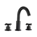 Widespread 2 Handles High-Arc Bathroom Faucet in Matte Black