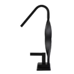 Single Hole Bathroom Faucet with Deck plate in Matte Black