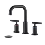 8 Inch Widespread Bathroom Sink Faucet with Pop-Up Drain in Matte Black