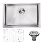 27" L X 18" W Undermount Kitchen Sink With Sink Grid