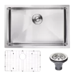 27" L X 18" W Undermount Kitchen Sink With Sink Grid