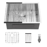 21 Inch Undermount Sink - 21"x18"x9" Undermount Stainless Steel Kitchen Sink 18 Gauge 9 Inch Deep Single Bowl Kitchen Sink Basin