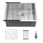 21 Inch Undermount Sink - 21"x18"x9" Undermount Stainless Steel Kitchen Sink 18 Gauge 9 Inch Deep Single Bowl Kitchen Sink Basin