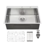 28x22x10 inch Kitchen Sink Drop In 16 Gauge Stainless Steel 28" Single Bowl Topmount Kitchen Sink Basin