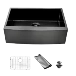 36 Gunmetal Black Farmhouse Sink - 36 Inch Kitchen Sink Stainless Steel 16 gauge Apron Front Kitchen Sink