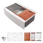 33 Drop in Farmhouse Sink Workstation - 33*22*10 Inch Kitchen Sink Stainless Steel 16 gauge Topmount Apron Front Kitchen Sink