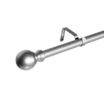 Window Single Curtain Rod- Adjustable sizes: 28"-48", Silver