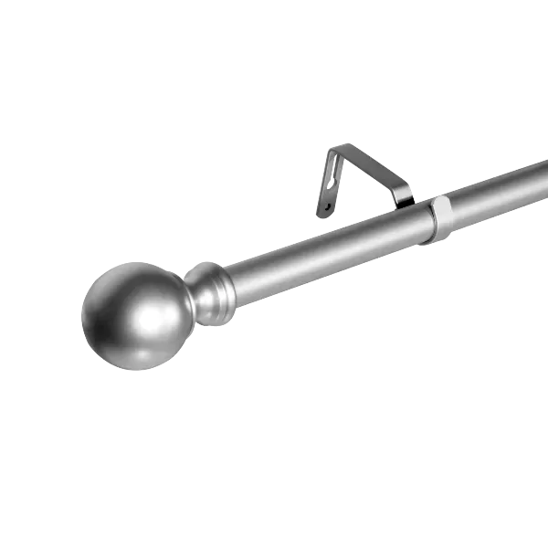 Window Single Curtain Rod- Adjustable sizes: 88"-132", Silver