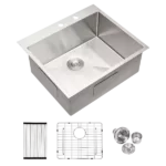 Stainless Steel Drop In Kitchen Sink - 25 Inch Drop-in Topmount Sinks 16 Gauge R10 Tight Radius Deep Single Bowl 25" Basin Sink