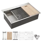 30 Drop In Kitchen Sink -  30 inch Kitchen Sink Topmount Ledge Workstation 18 Gauge Stainless Steel Single Bowl Kitchen Sink
