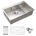28 Inch Drop In Sink - 28 inch Kitchen Sink Drop in Topmount Single Bowl Sink 18 Gauge Stainless Steel Kitchen Sink Basin