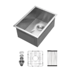 14 Inch Undermount Sink - 14"x18"x9" Undermount Stainless Steel Kitchen Sink 18 Gauge 9 Inch Deep Single Bowl Kitchen Sink Basin