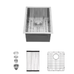 15 Inch Undermount Sink - 15"x20"x9" Undermount Stainless Steel Kitchen Sink 18 Gauge 9 Inch Deep Single Bowl Kitchen Sink Basin