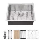 23" Undermount Kitchen Sink - 23*19*9 inch Kitchen Sink Undermount Single Bowl 18 Gauge Stainless Steel Ledge Workstation Kitchen Sinks