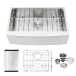 30 Inch Farmhouse Kitchen Sink - 30"x21"x10" Stainless Steel Apron Front Farmhouse Sink 10 Inch Deep 16 Gauge Single Bowl Kitchen Sink Basin