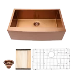 30 Rose Gold Farmhouse Sink - 30 Inch Kitchen Sink Stainless Steel 16 gauge Apron Front Kitchen Sink