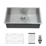 30 Inch Undermount Sink - 30”x18”x9” Undermount Stainless Steel Kitchen Sink 18 Gauge 9 Inch Deep Single Bowl Kitchen Sink Basin