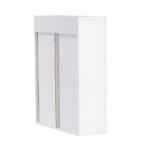 Wood wall-mounted storage cabinet, 5-layer toilet bathroom storage cabinet, multifunctional cabinet with adjustable door, white