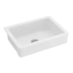 24"L x 19" W Farmhouse/Apron Front White Ceramic Kitchen Sink