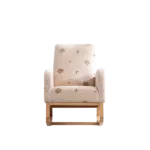 Beige Rocking Chair of Wooden Frame and  Legs Ideal for Living Room & Bedroom
