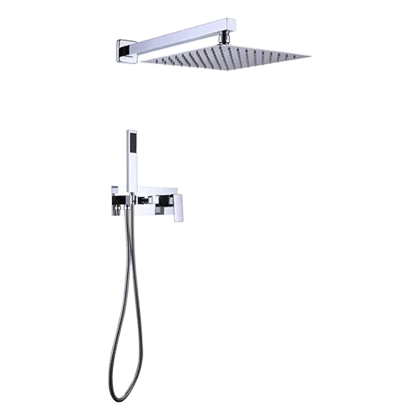 Chrome Finish Giant Multi Function Handheld Shower System in Gray Color