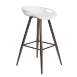 Modern White Backless Counter Stool with Metal Frame and Plastic Seat