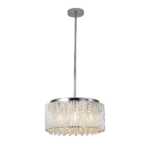 15.7 in. Modern Home Decor Hanging Light Fixture 7-Light Chrome Chandelier with Crystal Shade for Kitchen Island
