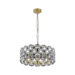5-Light Black Crystal Round Chandelier For Indoor