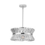 4 light Luxury Silver Round Crystal Ceiling Chandelier for Living Room