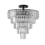 10-Light, Chrome Crystal Chandelier Inverted Triangle Design, Chandelier For Living Room with No Bulbs Included