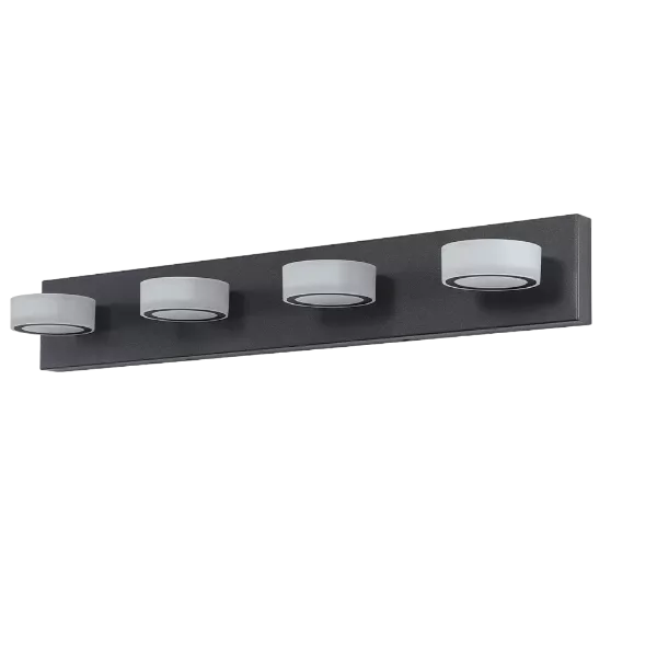 LED Modern Black 4-Light Vanity Lights Fixtures Over Mirror Bath Wall Lighting