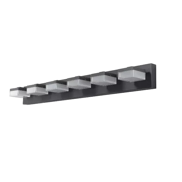 Modern 6-Light Black LED Vanity Mirror Light Fixture For Bathrooms And Makeup Tables