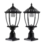 Solar Column Headlights With Dimmable LED For Outdoor