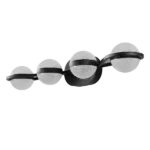 Modern Minimalist Bathroom Vanity Light, LED 4 Bulb Frosted Glass Shades, Wall Mounted Decorative Lighting Fixture, Suitable for Bathroom Vanity Mirror (Black)