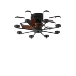 Adjustable LED Black Farmhouse Fan with Remote for Indoor
