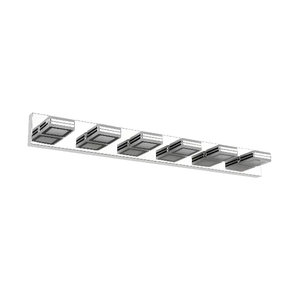 LED Modern Chrome Makeup Light, 6-Lights Acrylic Chrome Makeup Mirror Light